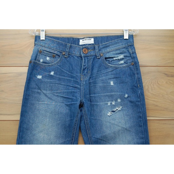 One Teaspoon Awesome Baggies Jeans Womens 25 Blue Distressed Relaxed Fit‎ Denim - Picture 2 of 12